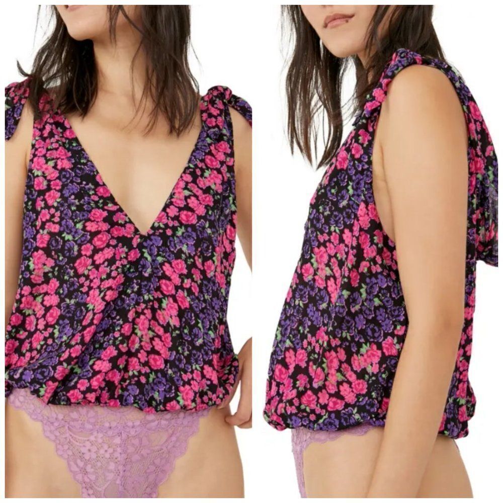 Free People Intimately Bare It All Floral Bodysuit
